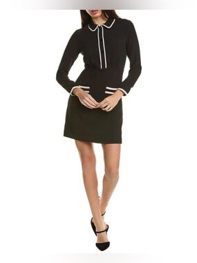 Sandro Paris Bown Picot-trimmed Crepe Mini Shirt Dress